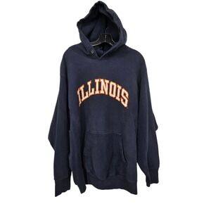 Vtg 90s Y2K Steve Barrys Hooded Sweatshirt Men's XL Navy Embroidered College